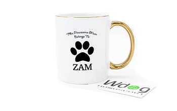 Mug with custom print - Gold handle