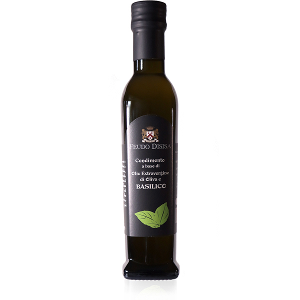 Disisa Basilikaolivolja, 250 ml. Italiensk Extra Jungfruolivolja med basilika från Disisa och familjen di Lorenzo på Sicilien.