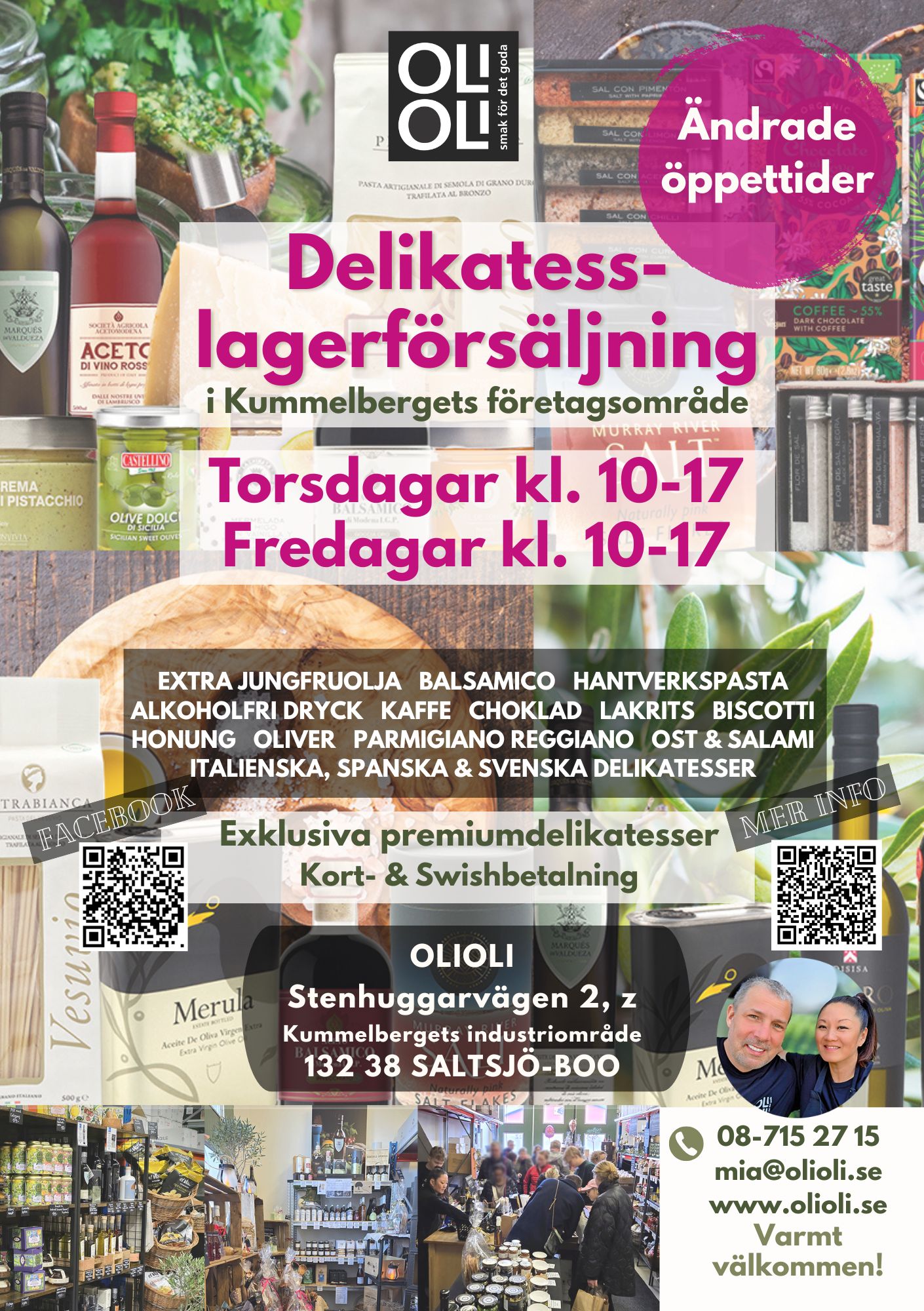 OLIOLIs lagerbutik öppen torsdagar & fredagar