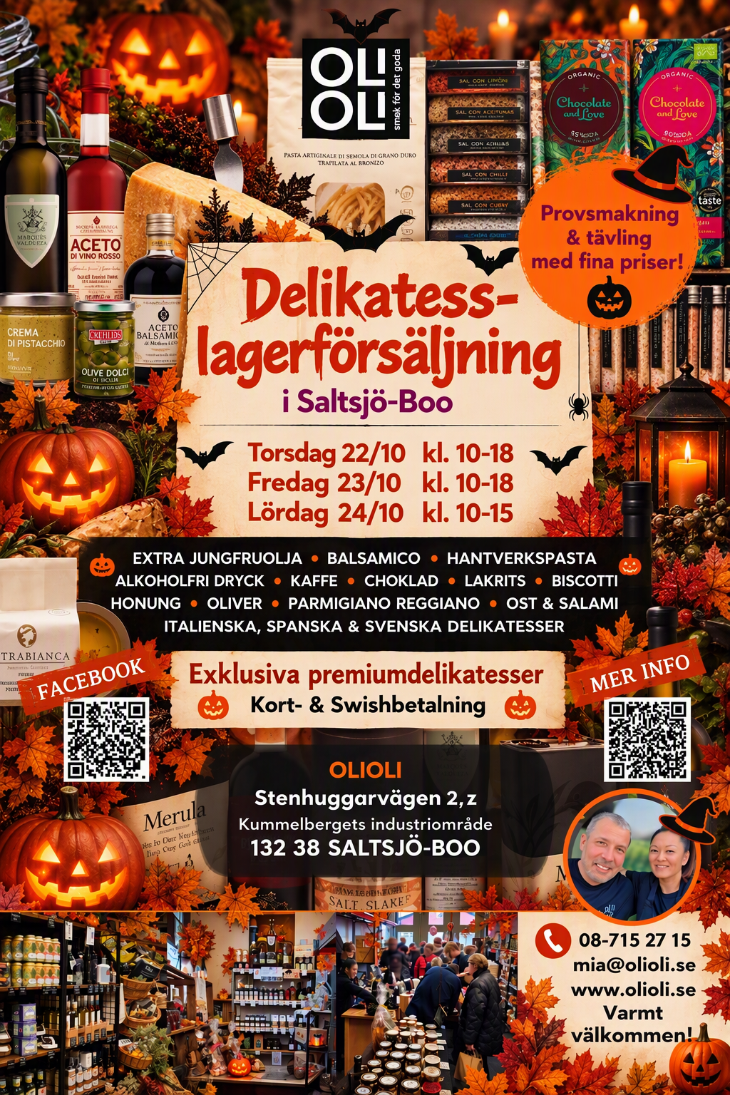 OLIOLIs delikatesslagerförsäljning 22-24 oktober