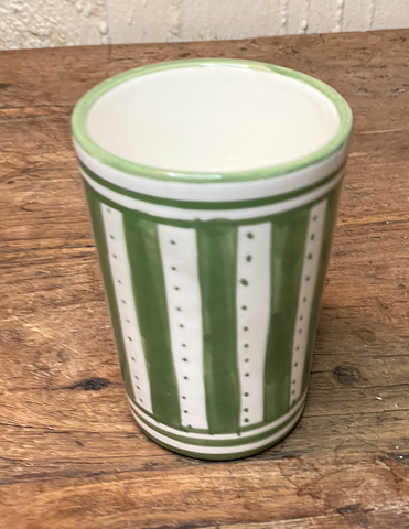 Mugg grön randig 11 cm 
