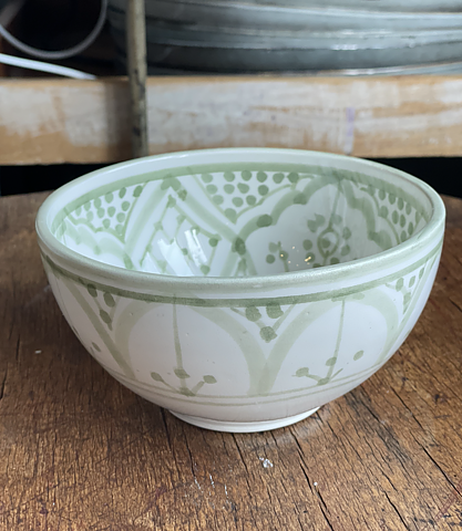 Marockansk keramikskål ljusgrön 18 cm 