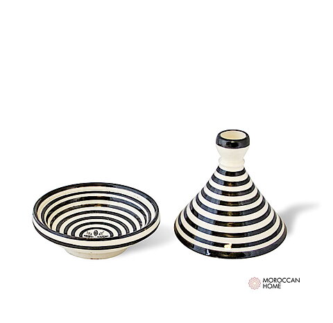 Tajine  Svart randig 15 cm - Moroccan Home