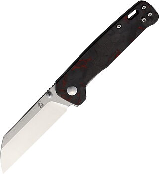 QSP - Penguin Black G10 Mönstrat Kolfiber - Röd - Fälllkniv