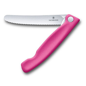 Victorinox - Hopfällbar Matkniv Swiss Classic Foldable Paring Knife Wavy Edge - Rosa
