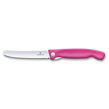 Victorinox - Hopfällbar Matkniv Swiss Classic Foldable Paring Knife Wavy Edge - Rosa