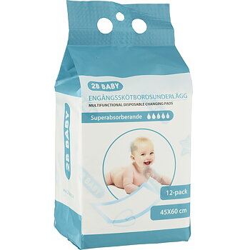 2B Baby Skötbordsunderlägg 45x60 cm 12-pack