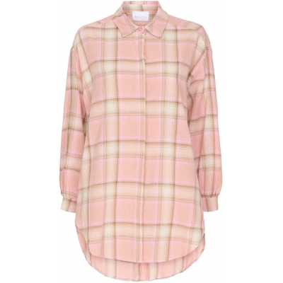 Stor Skjorta Rutig Ljus Rosa