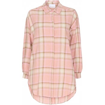 Stor Skjorta Rutig Ljus Rosa