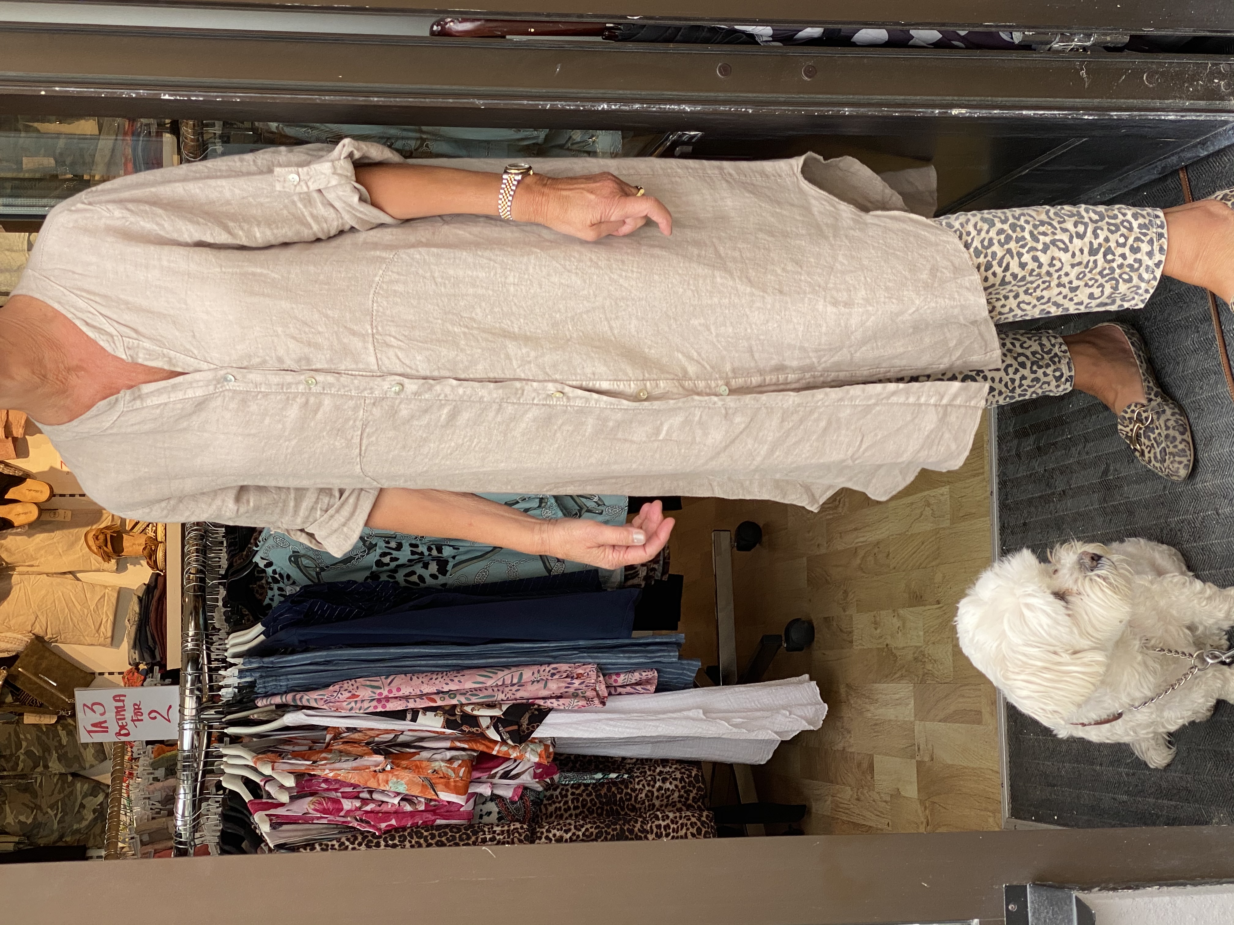 Linne Kimono murar/Klänning Beige Mix by Heart Cosy House  - 3