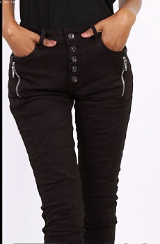 Toxik Svarta Jeans Detalj Dragkedja