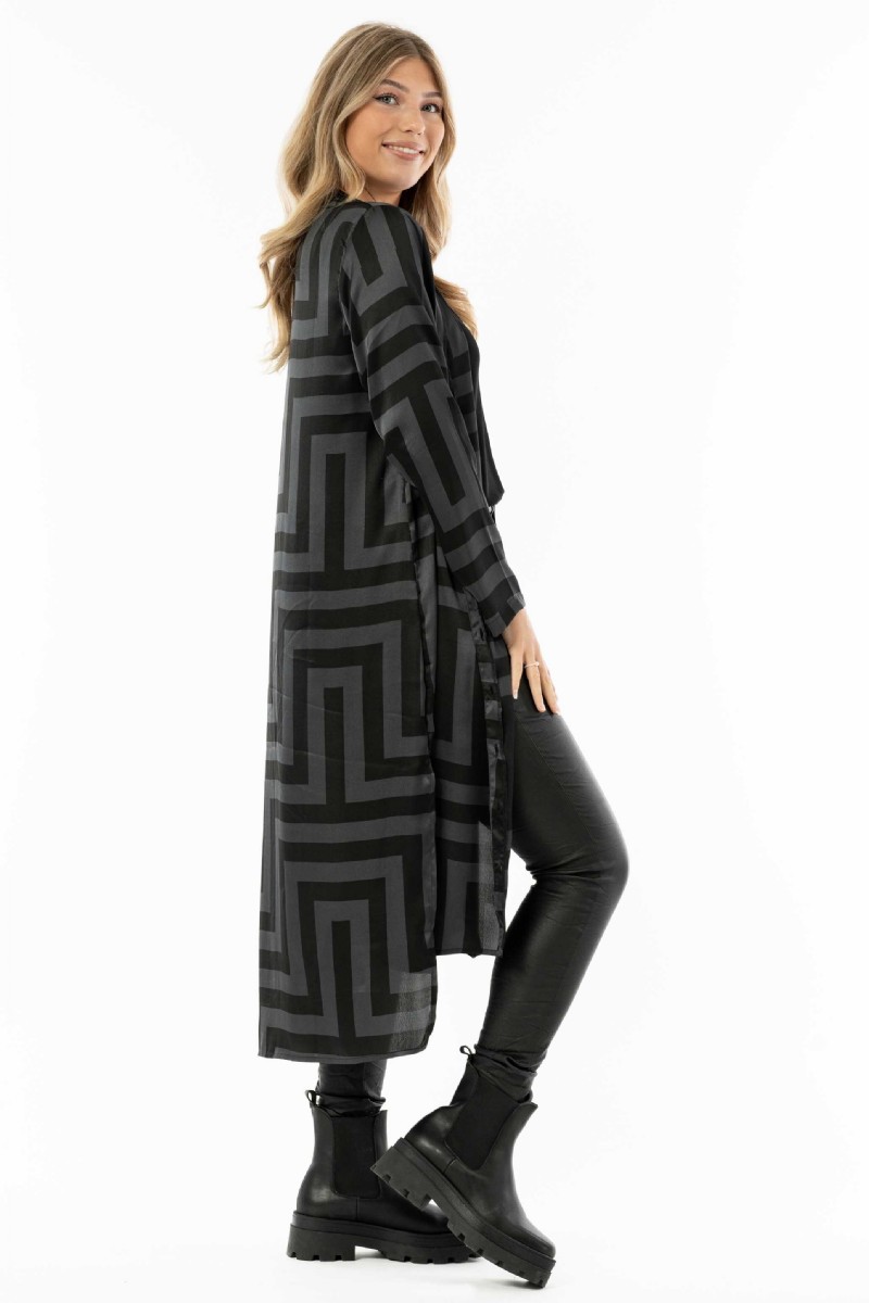 ONYX LONG JACKET BLACK/STEEL GREY - 3