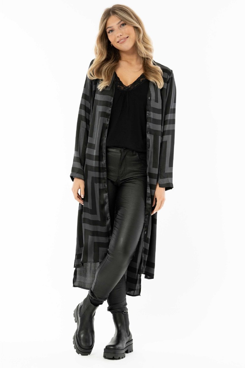 ONYX LONG JACKET BLACK/STEEL GREY - 2