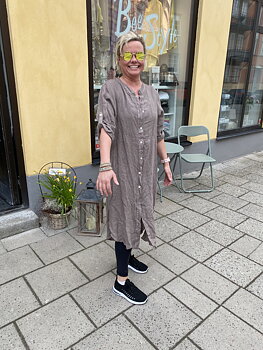 Linne Kimono murar /Klänning Taupe Cosy House 