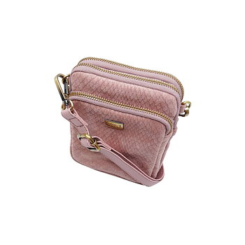 TRIPLE ZIP BAG IMPRESS DUSTY PINK