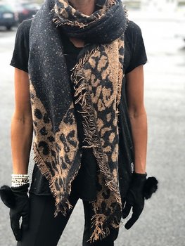 Sjal leo lux brun