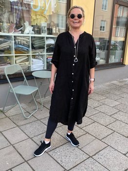 Linne Kimono murar/Klänning Svart Cosy House 