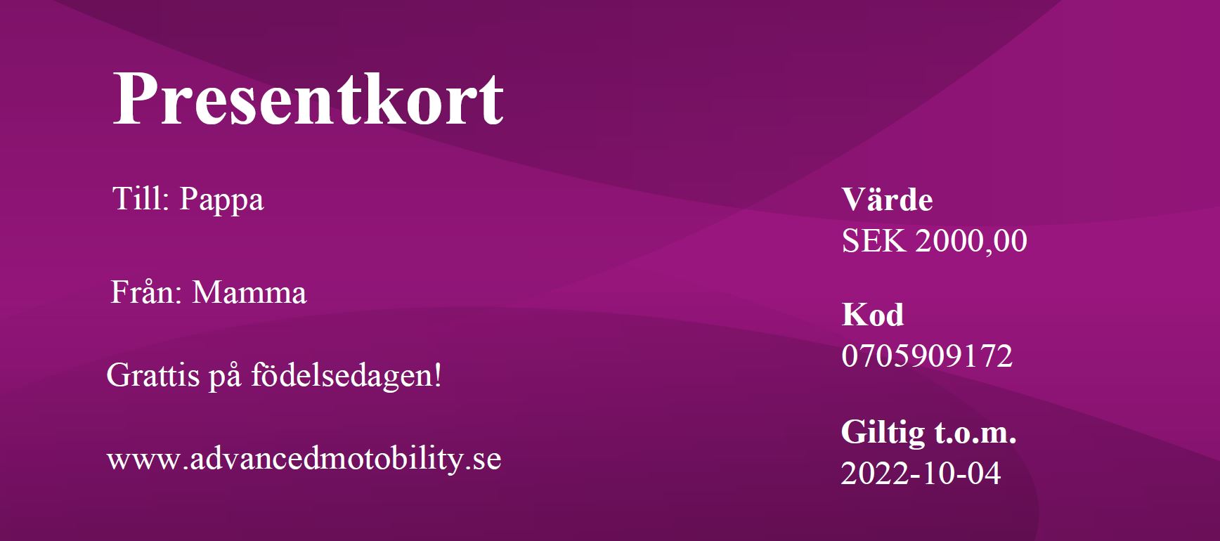 Presentkort (D) 500 SEK