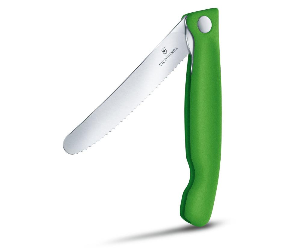 Foldable Paring Knife 11 cm tandad, grön - 4