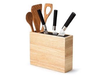 Knivblock bambu, extra fack