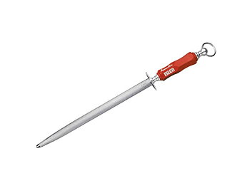Skärpstål  31 cm  medium, ovalt, röd