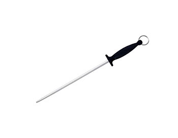 Skärpstål 31 cm grovt, runt, svart