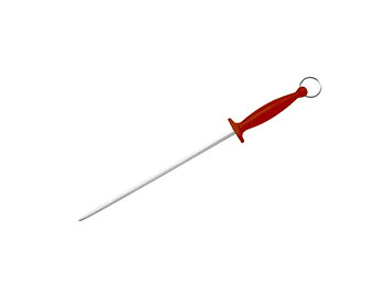 Skärpstål 31 cm grovt, runt, röd
