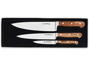Giesser knivset, 3 knivar olivskaft