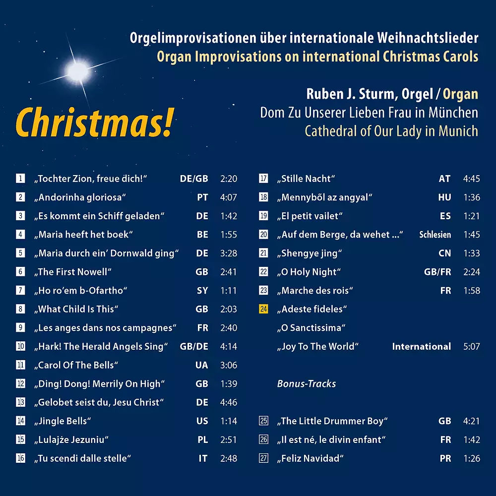 CHRISTMAS! Organ Improvisations on international Christmas Carols