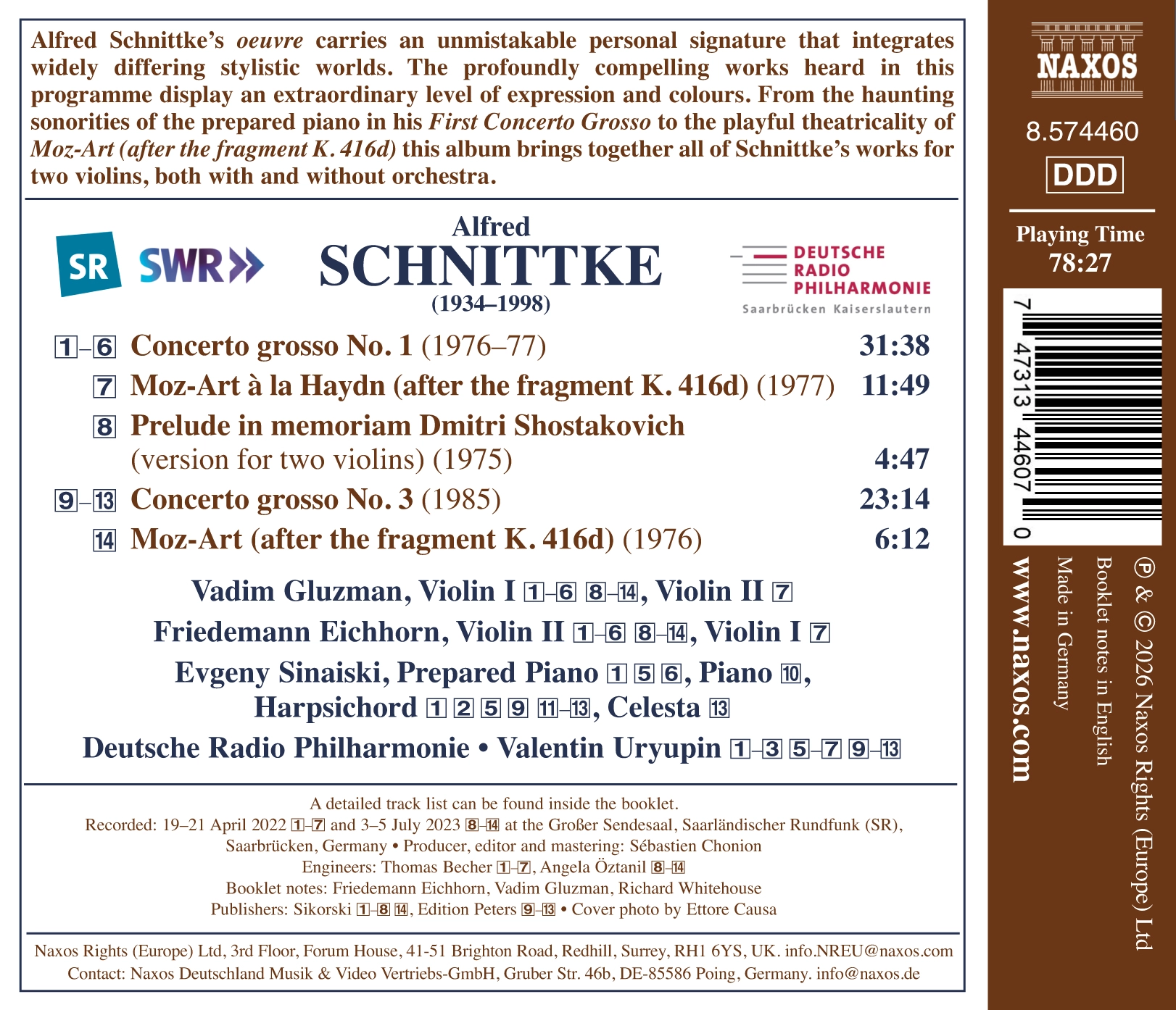 Schnittke: Complete Works for 2 Violins