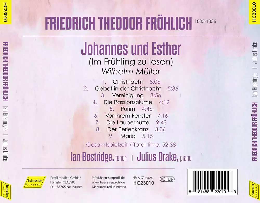 Friedrich Theodor Fröhlich: Johannes & Esther