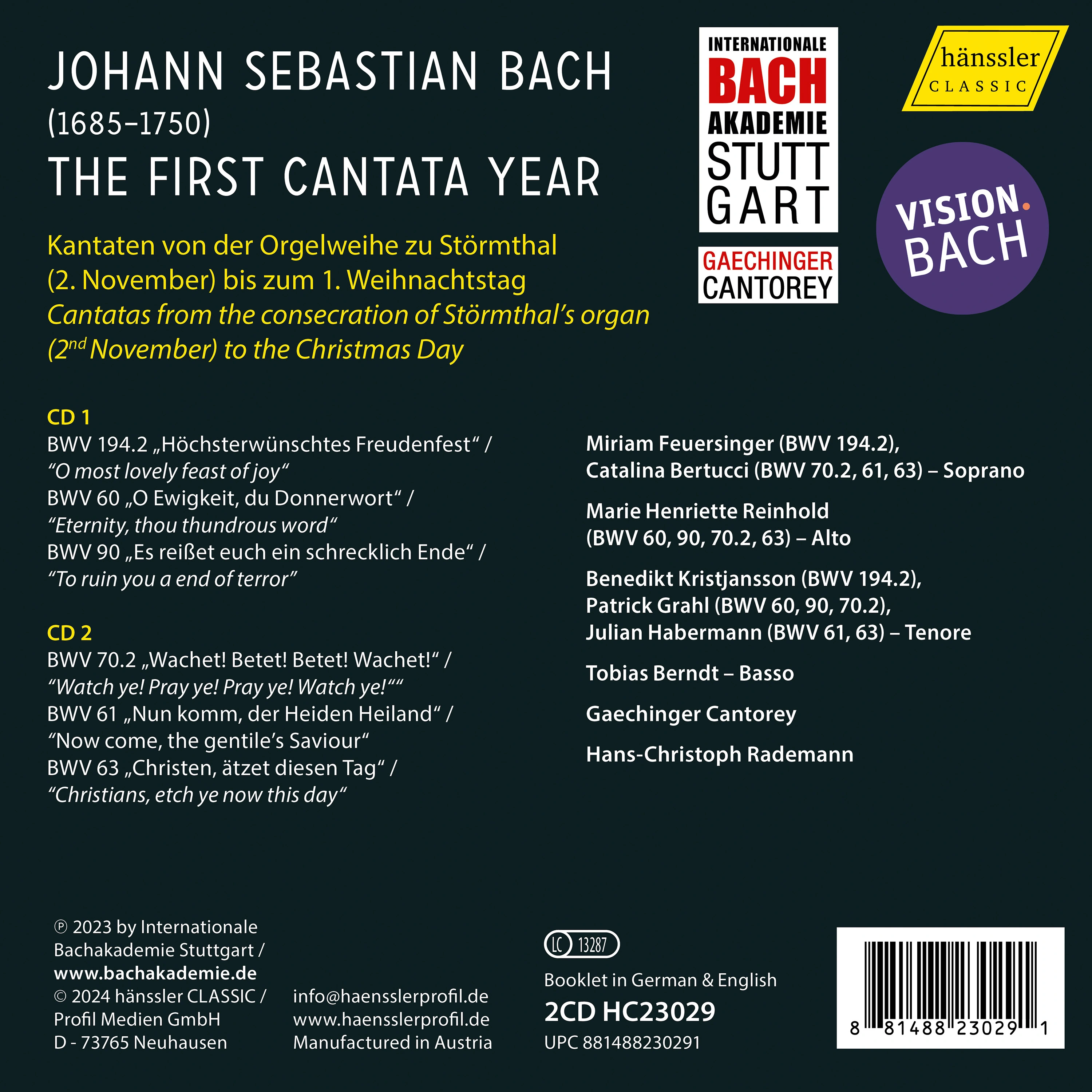 Vision Bach - The First Cantata Year - Vol.5
