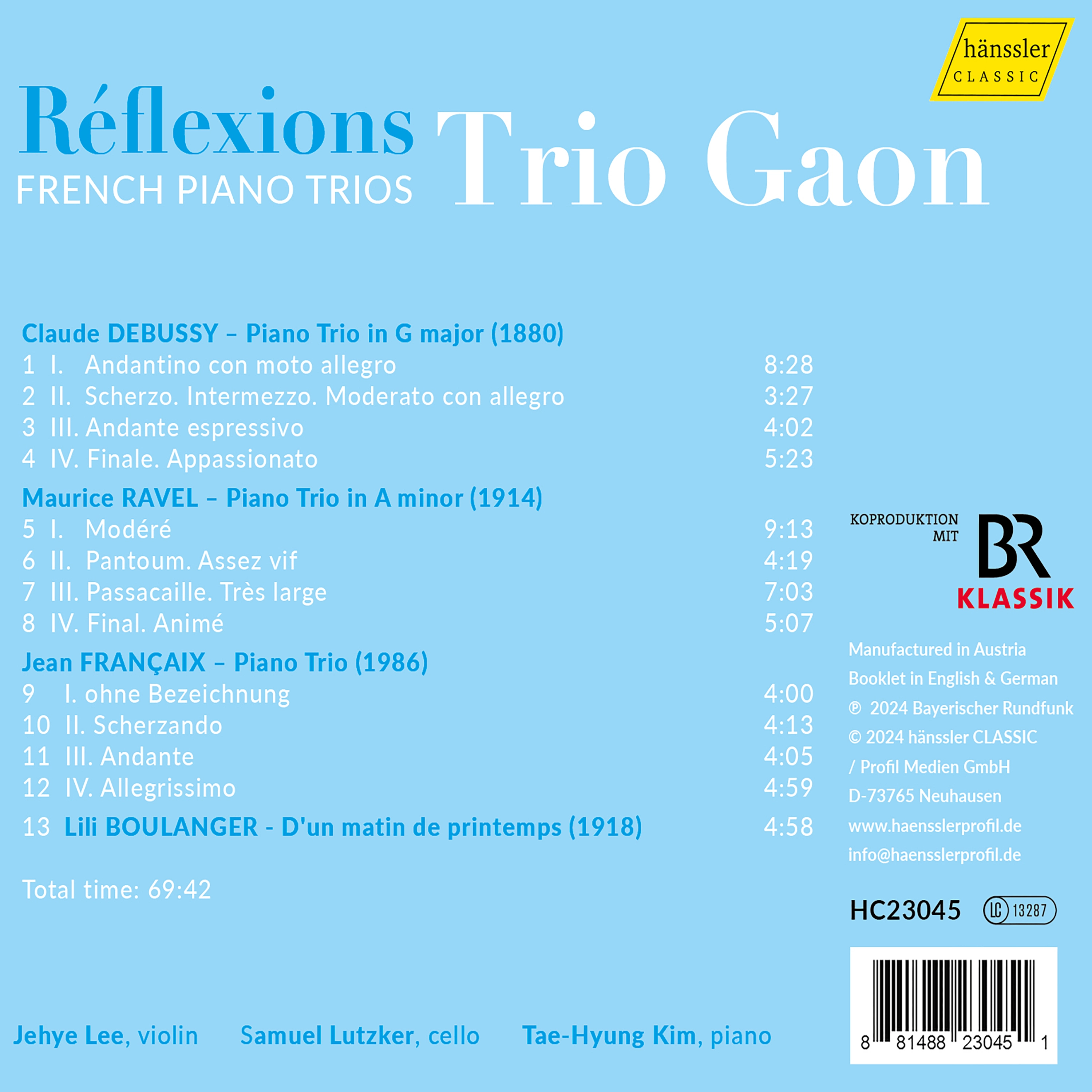 Réflexions: French Piano Trios – Trio Gaon