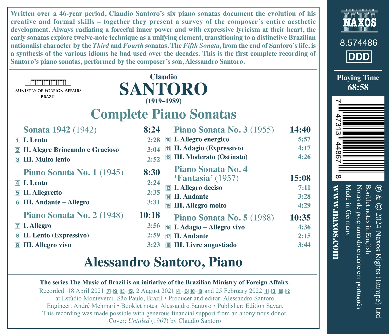 Santoro: Complete Piano Sonatas