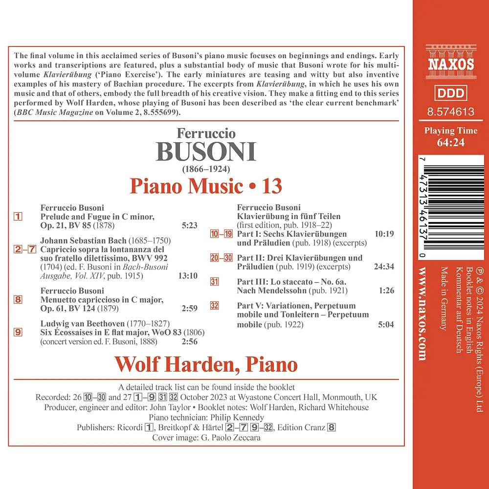 Busoni: Piano Music, Vol. 13