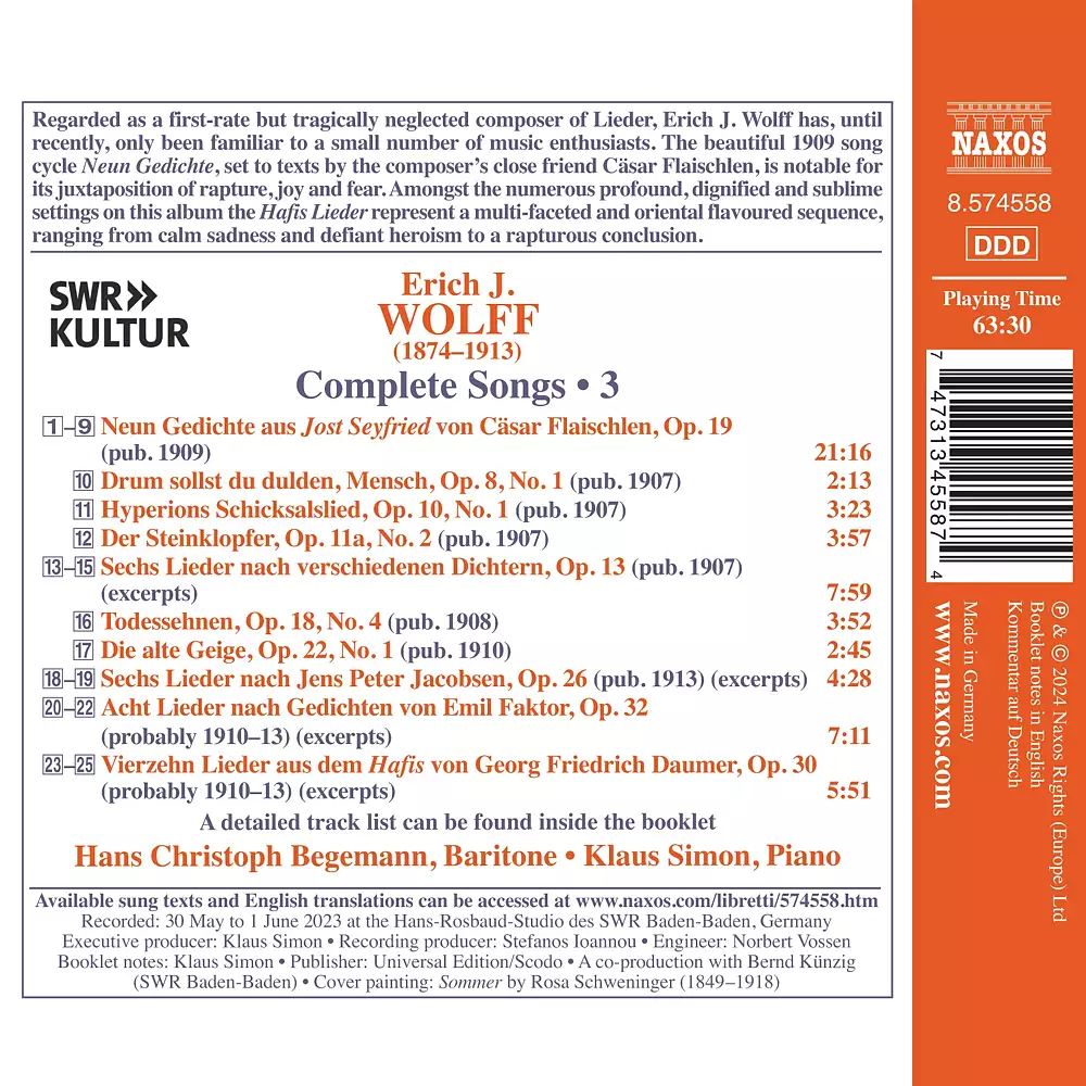 Wolff: Complete Songs, Vol. 3