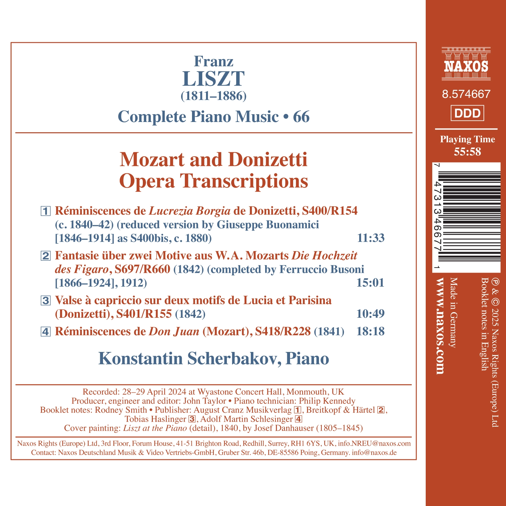 Liszt: Complete Piano Music, Vol. 66 – Mozart & Donizetti Opera Transcriptions