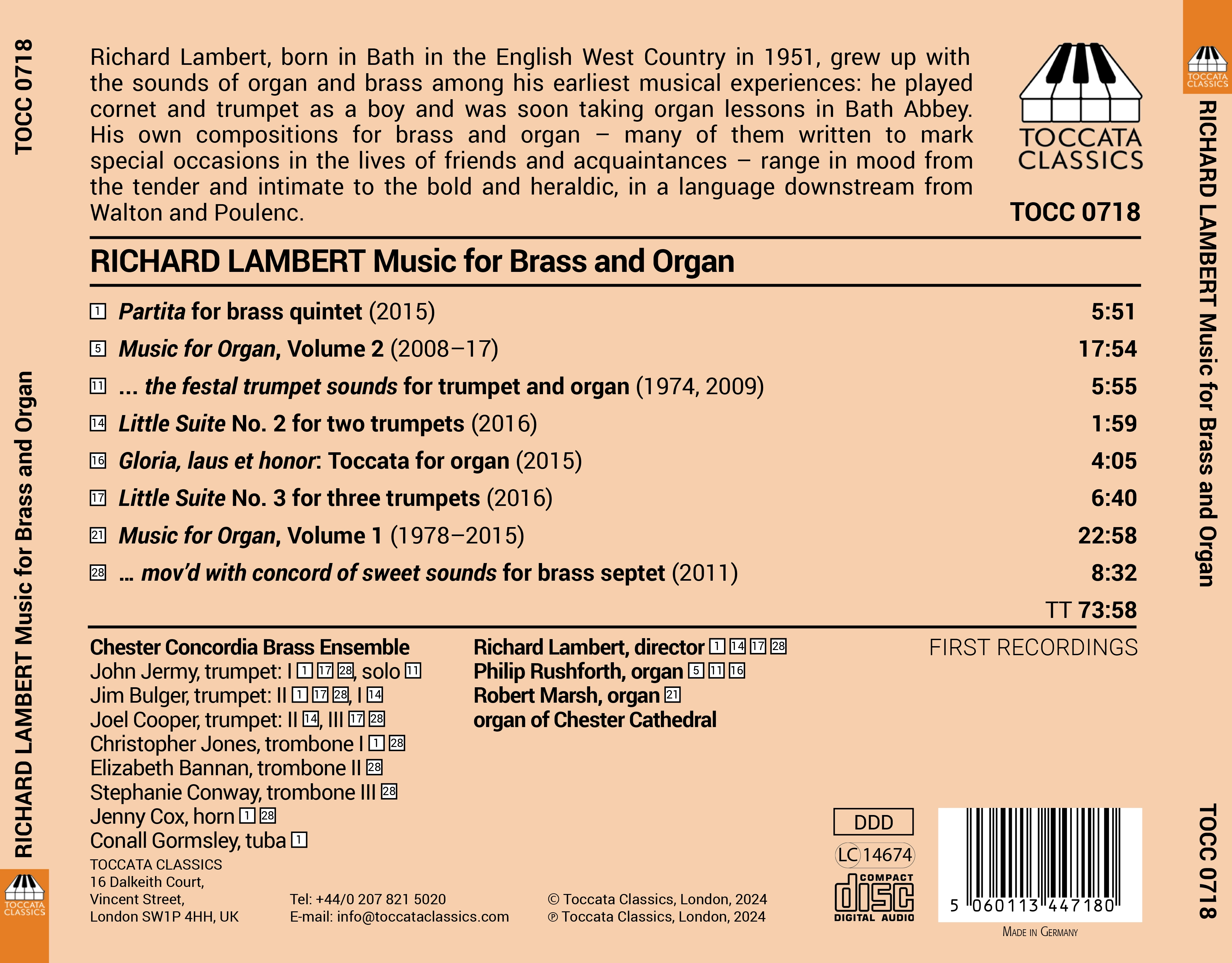 Richard Lambert: Music for Brass & Organ