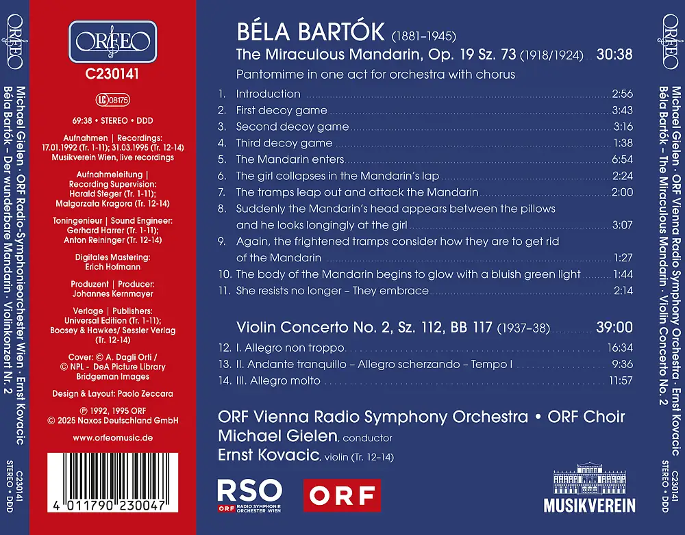 Bartók: The Miraculous Mandarin & Violin Concerto No. 2