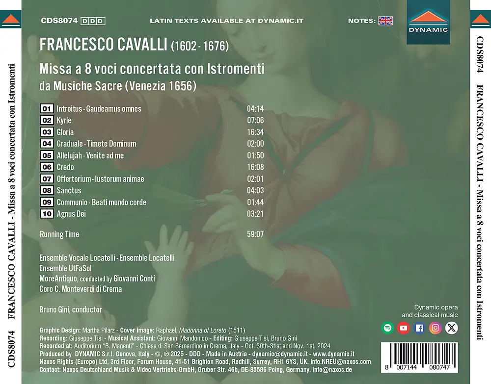 Francesco Cavalli, Missa a 8 voci concertata con Istromenti, from “Musiche Sacre“ (Venezia, 1656)