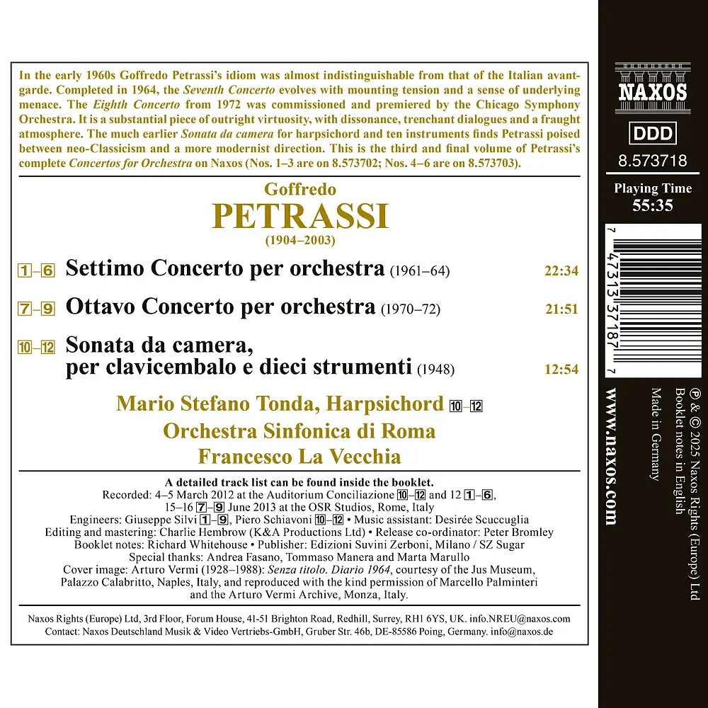 Petrassi: Concertos for Orchestra Nos. 7 & 8, Sonata da camera