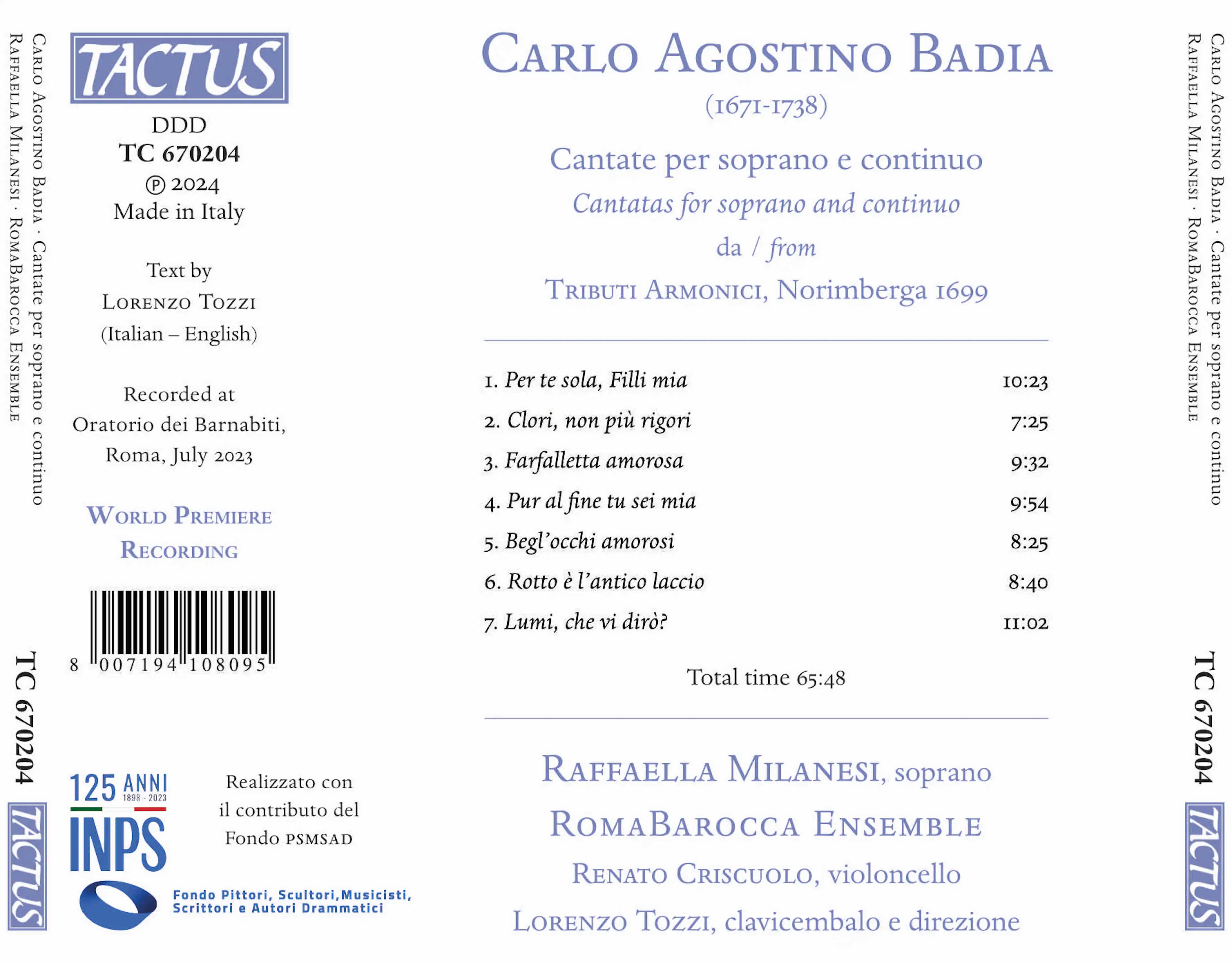 Badia: Cantate per soprano e continuo