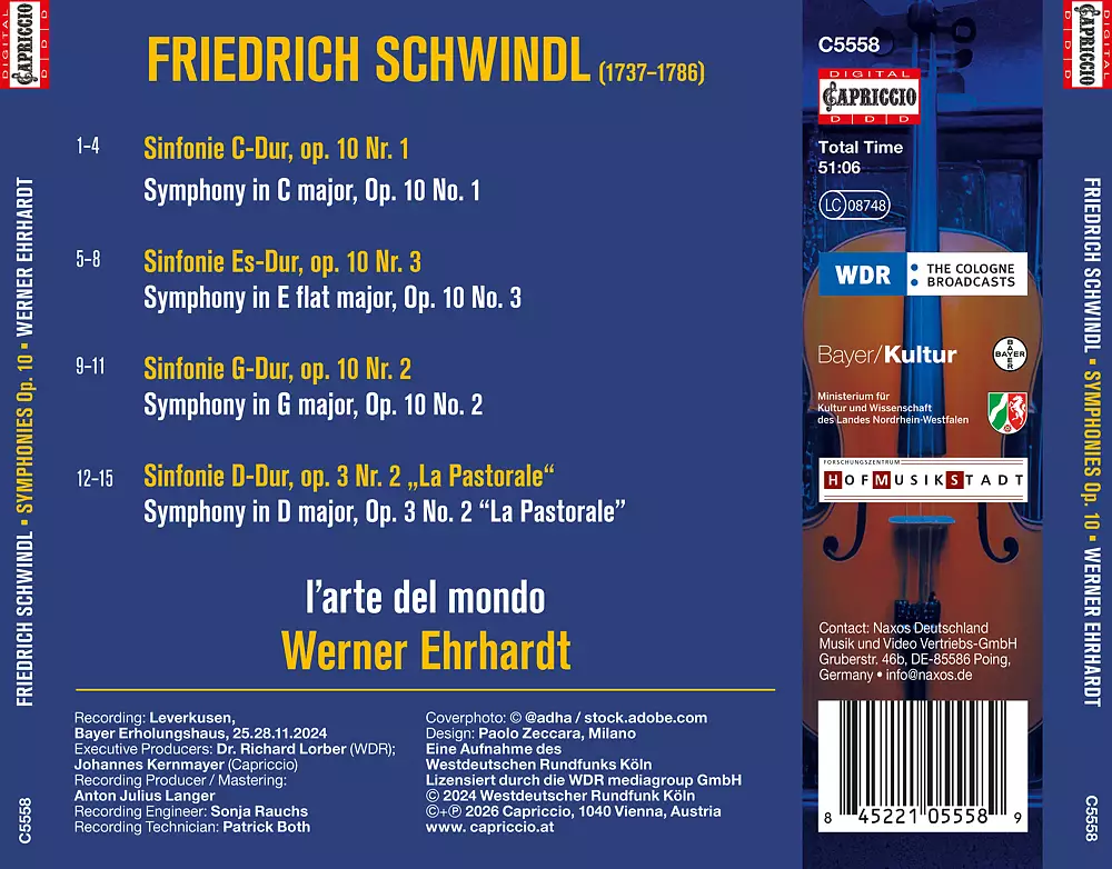 Friedrich Schwindl: Symphonies