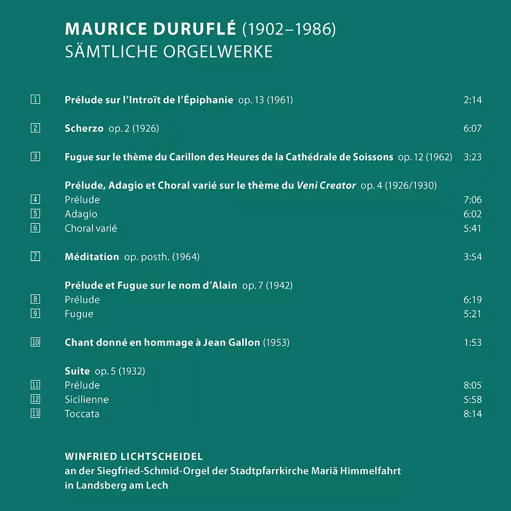 Maurice Duruflé: Complete Organ Works