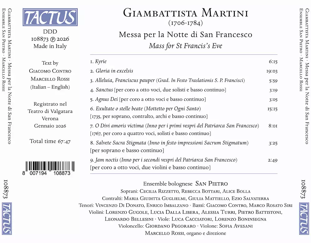 Martini: Messa per la Notte di San Francesco