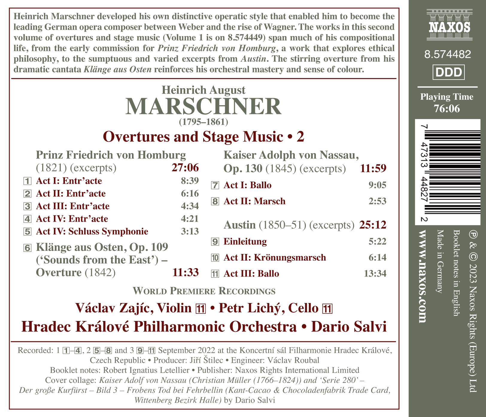 Marschner: Overtures & Stage Music, Vol. 2