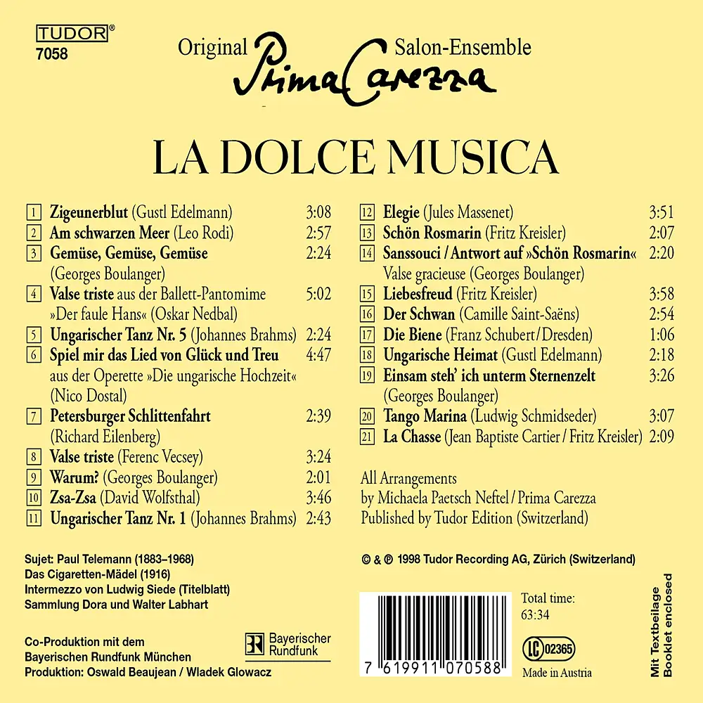 Chamber Music - Edelmann, G. / Rodi, L. / Boulanger, G. / Nedbal, O. / Brahms, J. / Dostal, N. / Eilenberg, R. / Vecsey, F.