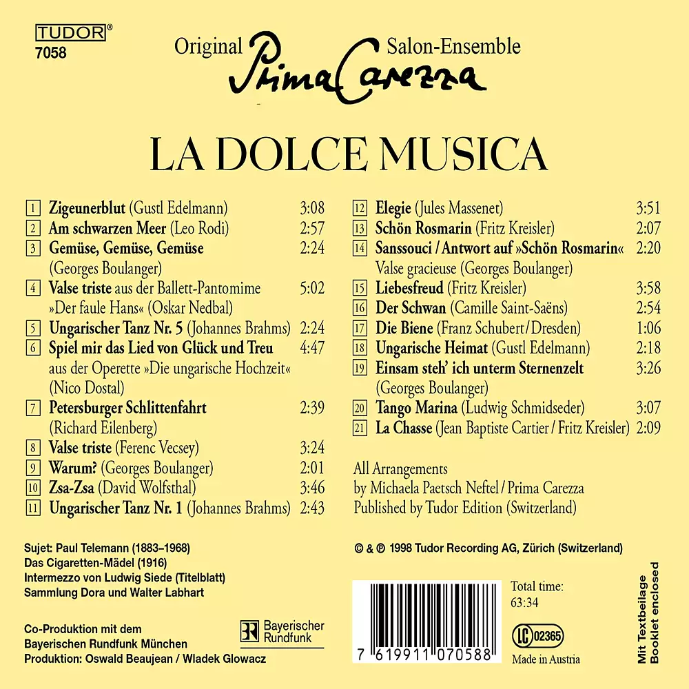 Chamber Music - Edelmann, G. / Rodi, L. / Boulanger, G. / Nedbal, O. / Brahms, J. / Dostal, N. / Eilenberg, R. / Vecsey, F.