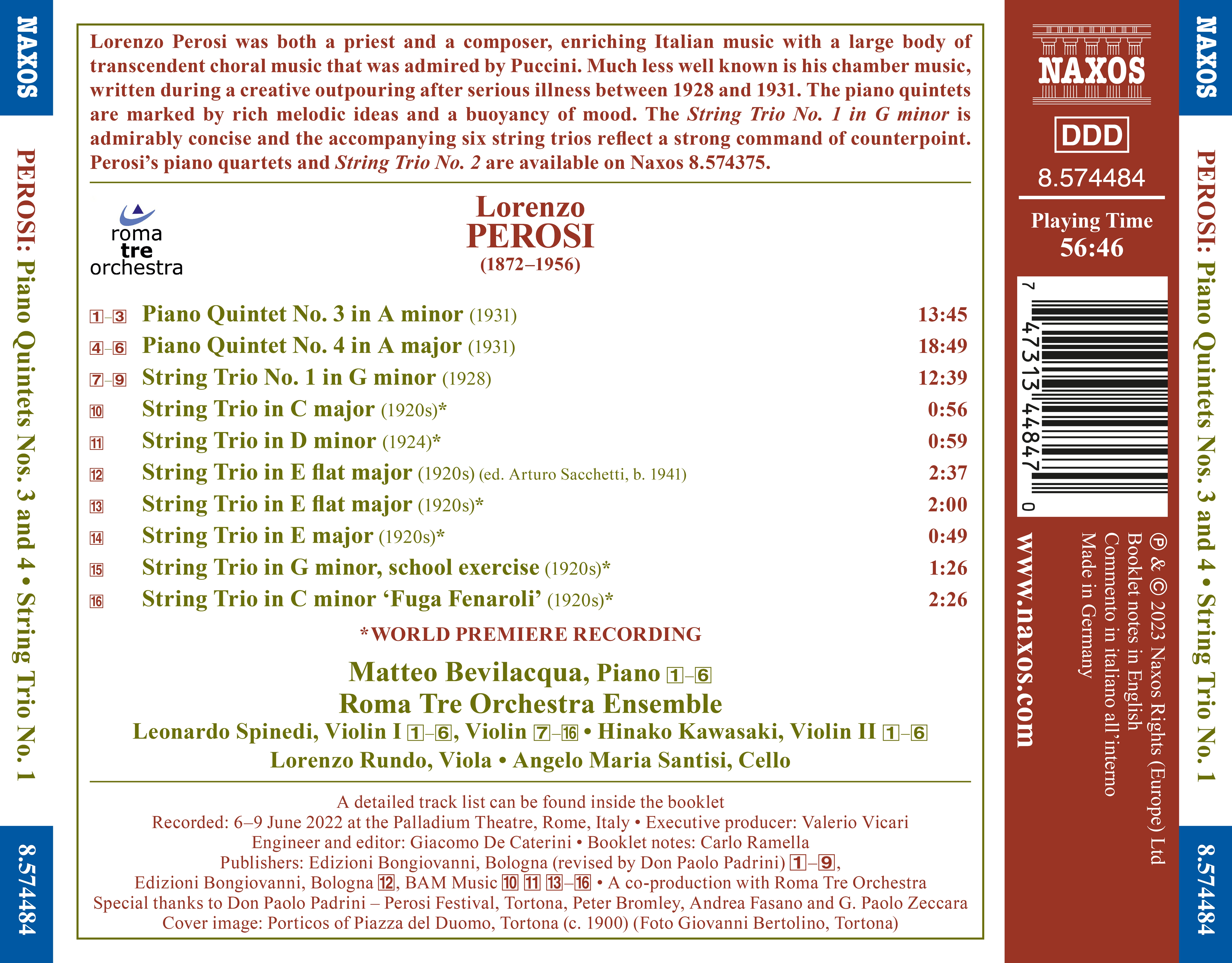 Perosi: Piano Quintets Nos. 3-4 & String Trios