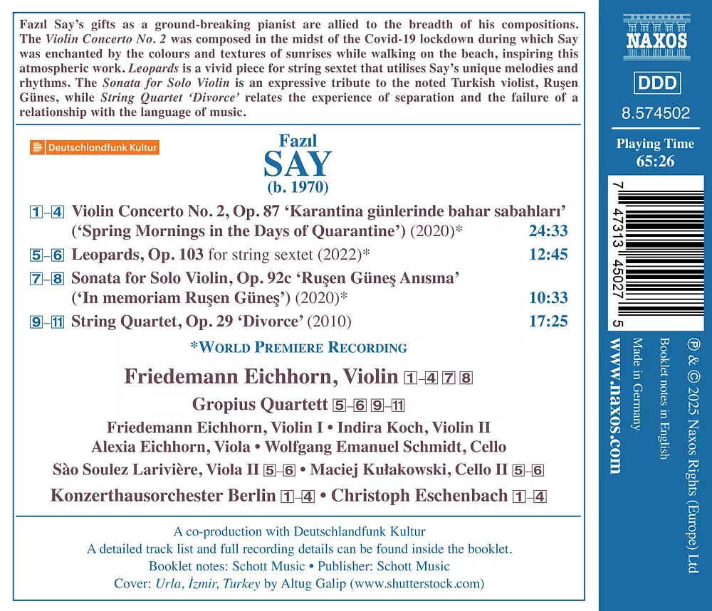 Say: Violin Concerto No. 2, Op. 87 & Other Works